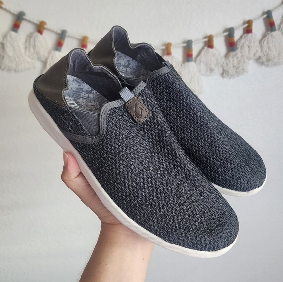 Olukai Alapa Dark Shadow Mesh Slip On Drop In Heel Lifestyle Shoes Comfort 8.5